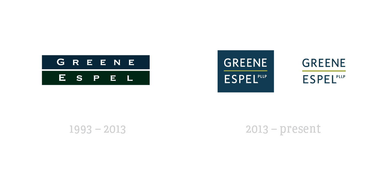 greene espel law firm logo design